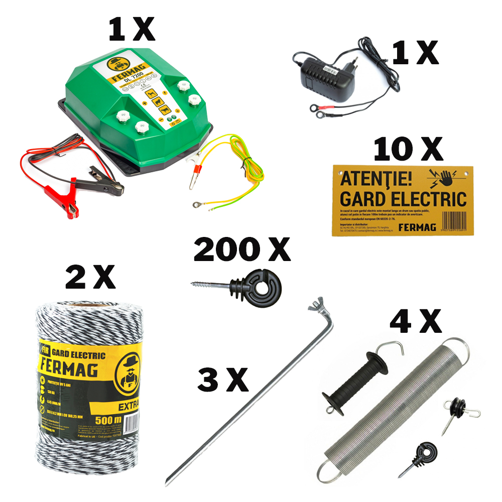 Pachet gard electric 1000 m pentru apicultori - 230 V 12 V, 7.2 Joule