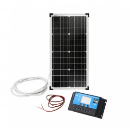 Panou fotovoltaic policristalin 30W cu regulator de incarcare pentru garduri electrice 